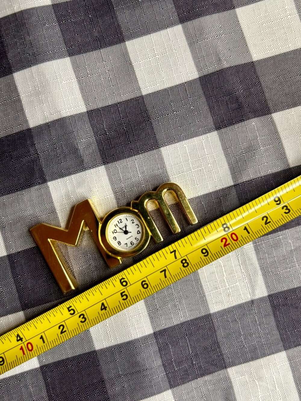 Mom Tabletop Gold Clock Mini Paperweight - Picture 2 of 6